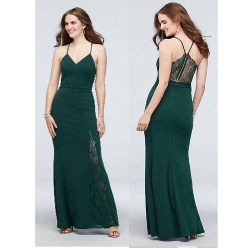 CITY TRIANGLES Racerback Lace Scuba Crepe Mermaid Gown